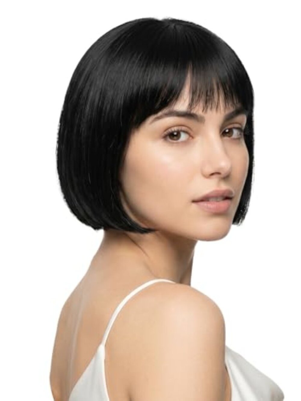 10" Short Straight‎ Hair Flapper Cosplay Costume Bob Wig (Black)